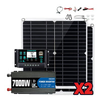7000W Portable Solar Power Kit 600W High-Efficiency Panel + 100A Controller + 12V to 110V/220V Inverter Ideal for RV Camping