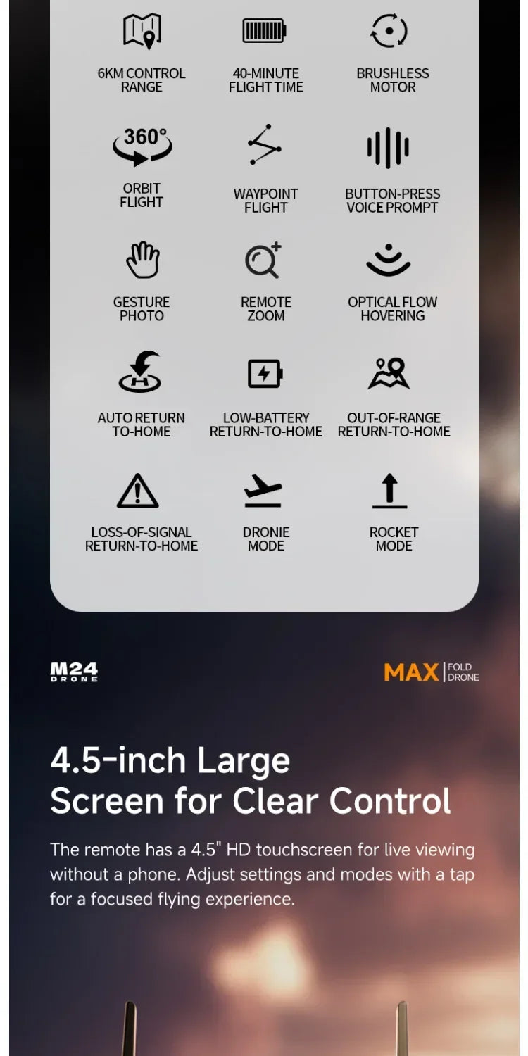 M24 GPS Drone 8K Camera Gift Delivery 5G Video Transmission Large Touch Screen Smart Obstacle Avoidance RC Quadcopter Gift Box
