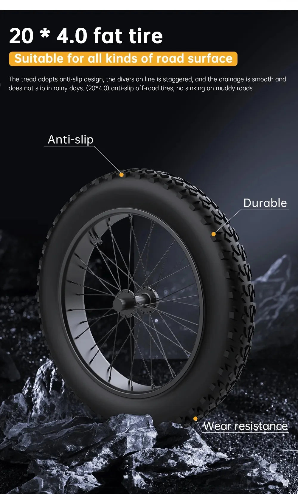 EKXBike X21 Readygo Adult E-bike 2000W Powerful Motor 48V35AH Battery 55km/h Speed 20'x4.0 Tires Ideal for Snow Mountain Terrain