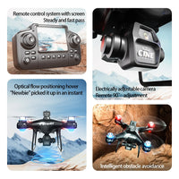 Dual Camera Screen-Controlled Aerial Drone with Cool Night Navigation Lights - Remote Control UAV Toy